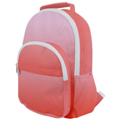Pink Lace To Scarlet Red Linear Gradient Rounded Multi Pocket Backpack by GradientsOmbre