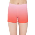Pink Lace To Scarlet Red Linear Gradient Kids  Sports Shorts