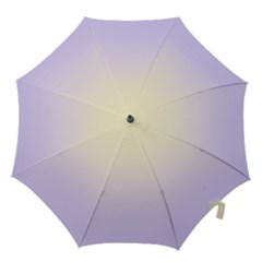 Cream Yellow To Pale Violet Linear Gradient Hook Handle Umbrellas (large) by GradientsOmbre