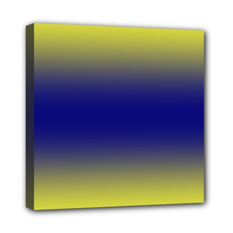 Electric Yellow To Navy Blue Bilinear Gradient Mini Canvas 8  X 8  (stretched)