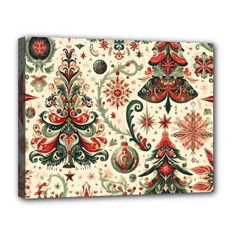 Christmas Tree Snow Canvas 14  X 11  (stretched) by Bedest