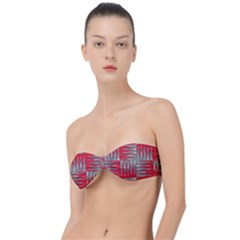 Zigzag Pattern Chevron Red Classic Bandeau Bikini Top  by Bedest
