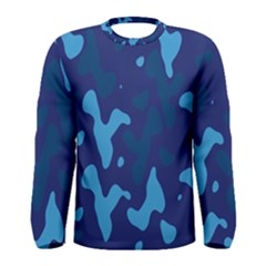 Blue Camouflage Pattern Men s Long Sleeve T-shirt