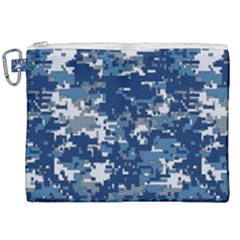Blue, Camouflage, Cool, Navy, New, Pattern Canvas Cosmetic Bag (xxl) by kyorashop23