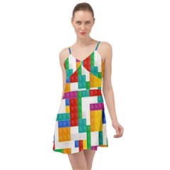 Colorful Bricks, Bricks, Colorful Summer Time Chiffon Dress by kyorashop23
