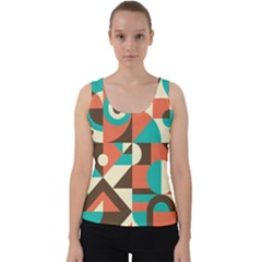 Retro Colorful Background, Retro Abstraction Velvet Tank Top by kyorashop23