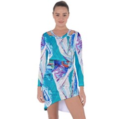 Sailing Boat Asymmetric Cut-out Shift Dress