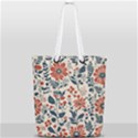 Retro Scandinavian Nordic Flowers Pattern Full Print Rope Handle Tote (Small) View2