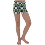 Royal Fractal Pattern Kids  Lightweight Velour Yoga Shorts