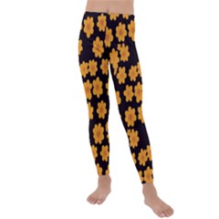 Retro 40s 50s Flowers Pattern Halloween 4 Kids  Lightweight Velour Leggings by violetheavensky