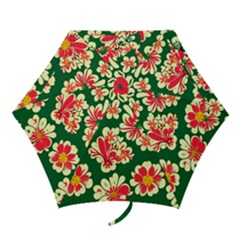 Retro 40s 50s Mexico Flowers Pattern 2 Mini Folding Umbrellas