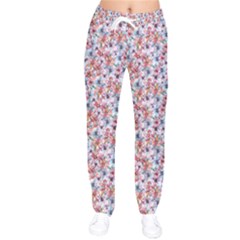 Floral Mix Women Velvet Drawstring Pants