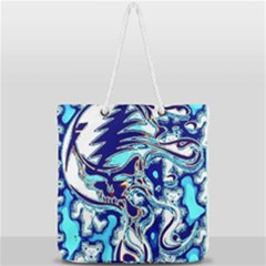 Trippy Dippy Bears Blue Dancing Greatful Dead Skull Steal Your Face Full Print Rope Handle Tote (large)