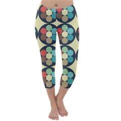 Circles Round Pattern Sphere Ball Capri Winter Leggings  by Sabxi