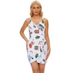 Bluey, Bluey Merch, Bluey Pattern, Bluey Bluey, Bingo, Bluey Design, Bluey Dog Wrap Tie Front Dress by avitendut