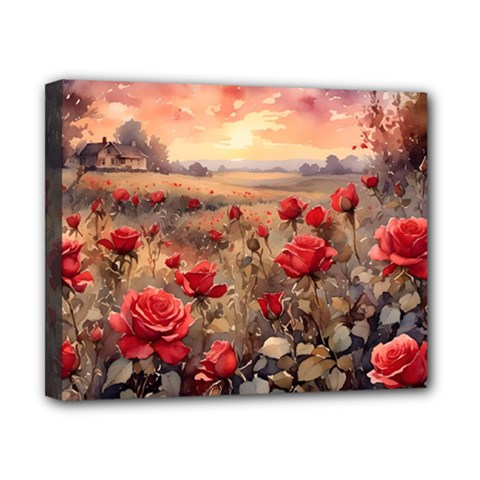 Roses Flower Field Sunset Nature Canvas 10  X 8  (stretched) by Anend