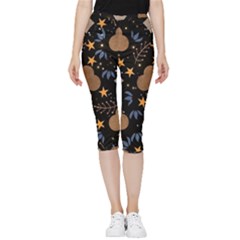 Seamless Pattern Repeat Repetition Inside Out Lightweight Velour Capri Leggings  by Tsamara