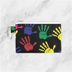 Handprints Hand Print Colourful Canvas Cosmetic Bag (small) by Anend