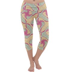 Abstract Pattern Design Scrapbooking Capri Yoga Leggings