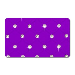 Royal Purple And Silver Bead Bling Large Sticker Magnet (rectangle) by artattack4all