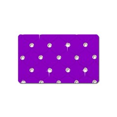 Royal Purple And Silver Bead Bling Name Card Sticker Magnet by artattack4all