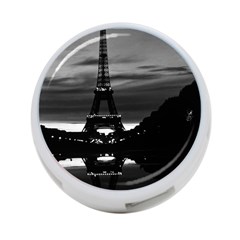 Vintage France Paris Eiffel Tower Reflection 1970 Twin-sided 4 Port Usb Hub (round)