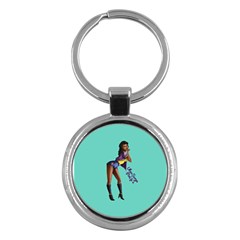 Pin Up 2 Key Chain (round) by UberSurgePinUps