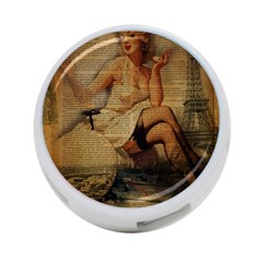 Vintage Newspaper Print Sexy Hot Gil Elvgren Pin Up Girl Paris Eiffel Tower 4-port Usb Hub (two Sides) by chicelegantboutique