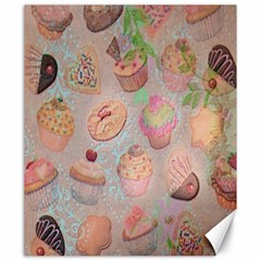 French Pastry Vintage Scripts Cookies Cupcakes Vintage Paris Fashion Canvas 20  X 24  (unframed) by chicelegantboutique