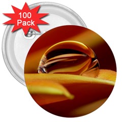 Waterdrop 3  Button (100 Pack) by Siebenhuehner