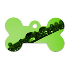 Green Drops Dog Tag Bone (one Sided) by Siebenhuehner