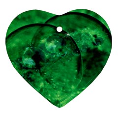 Green Bubbles Heart Ornament (two Sides) by Siebenhuehner