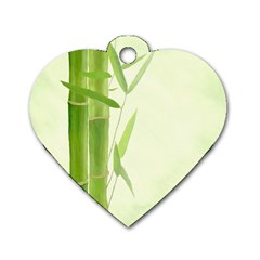 Bamboo Dog Tag Heart (two Sided) by Siebenhuehner