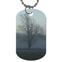 Foggy Tree Dog Tag (one Sided) by plainandsimple