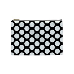 Black And White Polkadot Cosmetic Bag (medium) by Zandiepants
