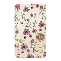 Pink Whimsical Flowers On Beige Memory Card Reader (rectangular) by Zandiepants