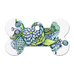 Peaceful Flower Garden Dog Tag Bone (one Sided) by Zandiepants