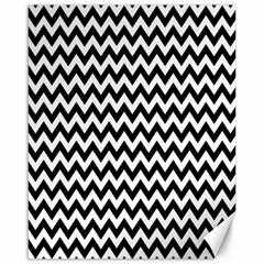 Black And White Zigzag Canvas 16  X 20  (unframed) by Zandiepants