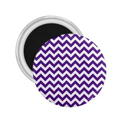 Purple And White Zigzag Pattern 2 25  Button Magnet by Zandiepants