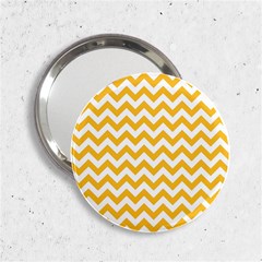 Sunny Yellow And White Zigzag Pattern Handbag Mirror (2 25 ) by Zandiepants