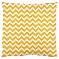 Sunny Yellow And White Zigzag Pattern Large Cushion Case (two Sided)  by Zandiepants