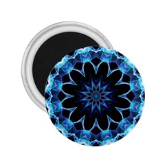 Crystal Star, Abstract Glowing Blue Mandala 2 25  Button Magnet by DianeClancy