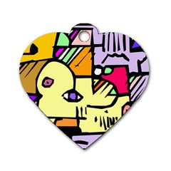 Fighting The Fog Dog Tag Heart (one Sided)  by FunWithFibro