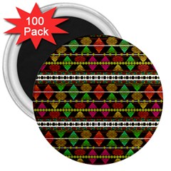 Aztec Style Pattern 3  Button Magnet (100 Pack) by dflcprints