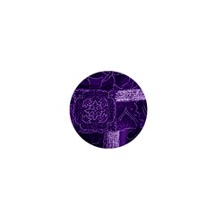 Pretty Purple Patchwork 1  Mini Button by FunWithFibro