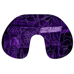 Pretty Purple Patchwork Travel Neck Pillow by FunWithFibro