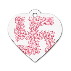 Swastika With Birds Of Peace Symbol Dog Tag Heart (two Sided) by dflcprints