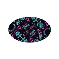 Ornate Dark Pattern  Sticker (oval) by dflcprints