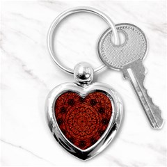 Grunge Style Geometric Mandala Key Chain (heart) by dflcprints