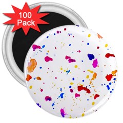 Multicolor Splatter Abstract Print 3  Button Magnet (100 Pack) by dflcprints